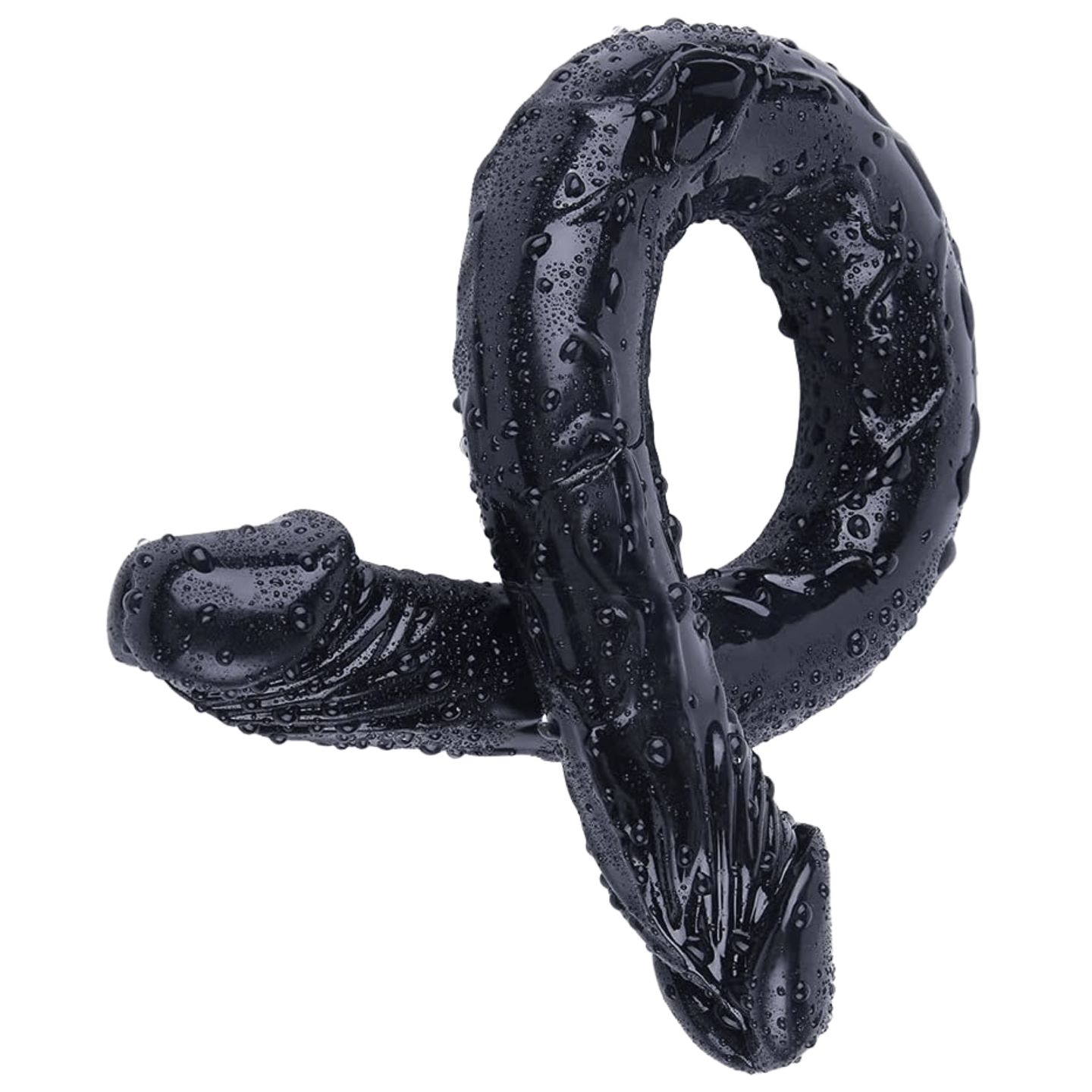 Doppeldildo L (Schwarz) / Realistische Struktur