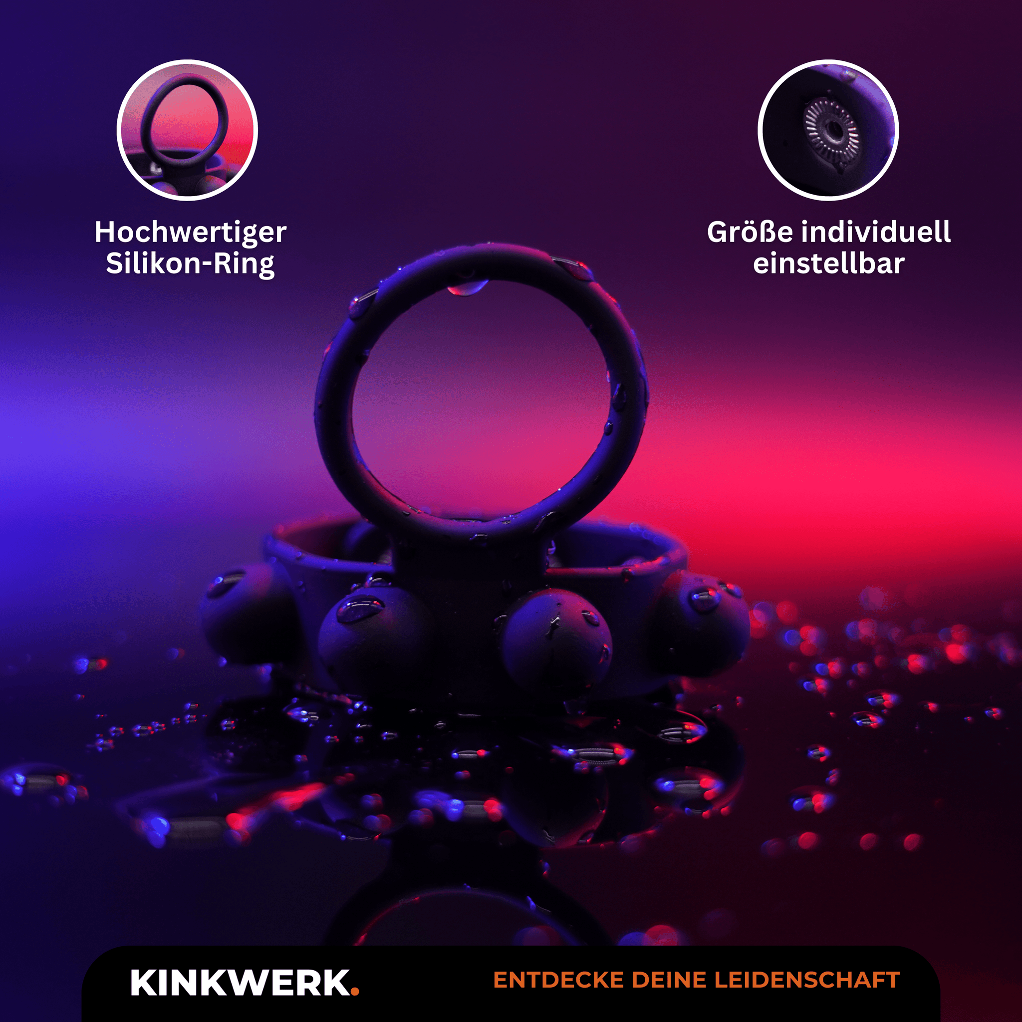 Verstellbarer Penisring aus Silikon KINKWERK Verstellbarer Penisring aus Silikon KINKWERK