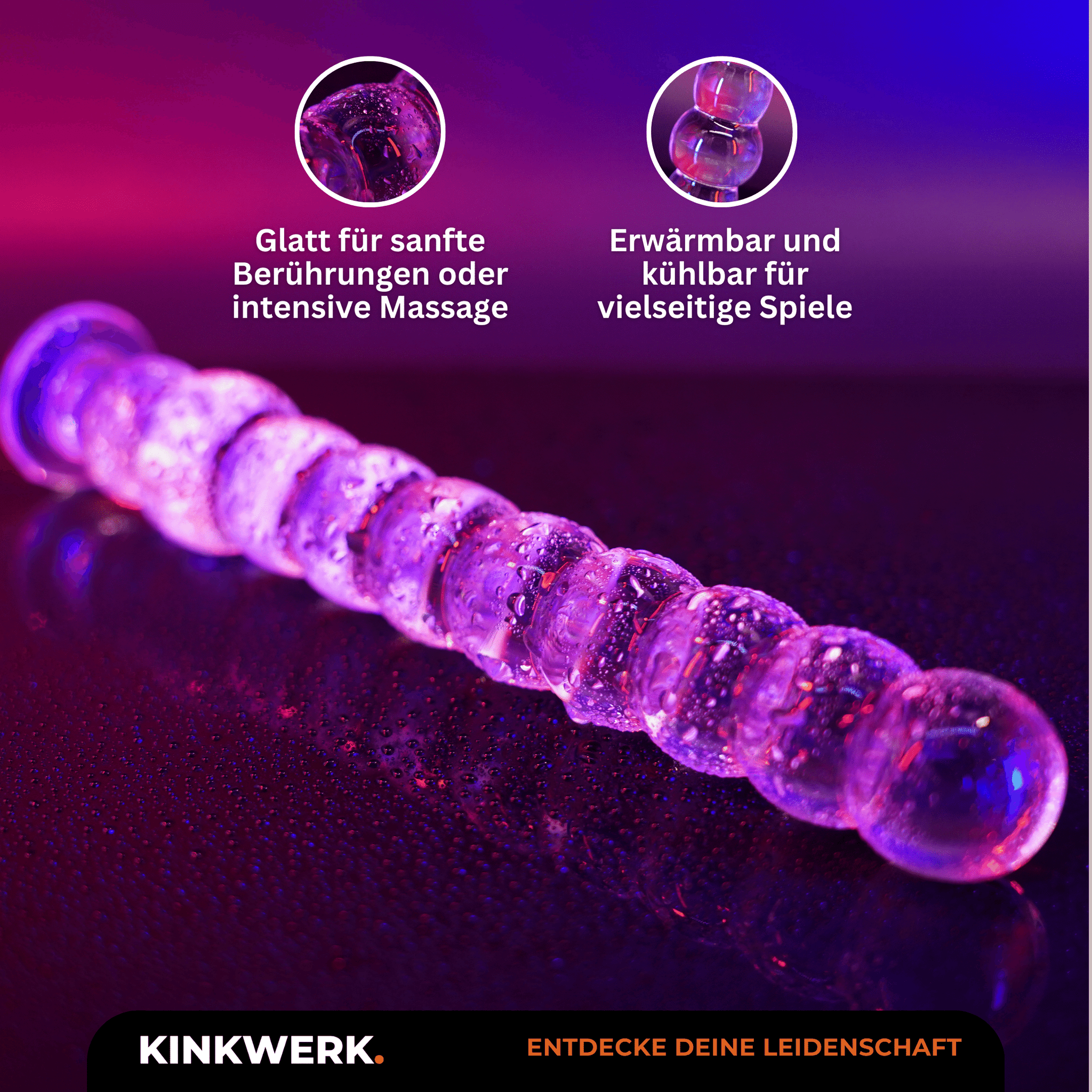 Glasdildo aus hochwertigem Glas (Erwrm- & Khlbar) KINKWERK Glasdildo aus hochwertigem Glas (Erwrm- & Khlbar) KINKWERK