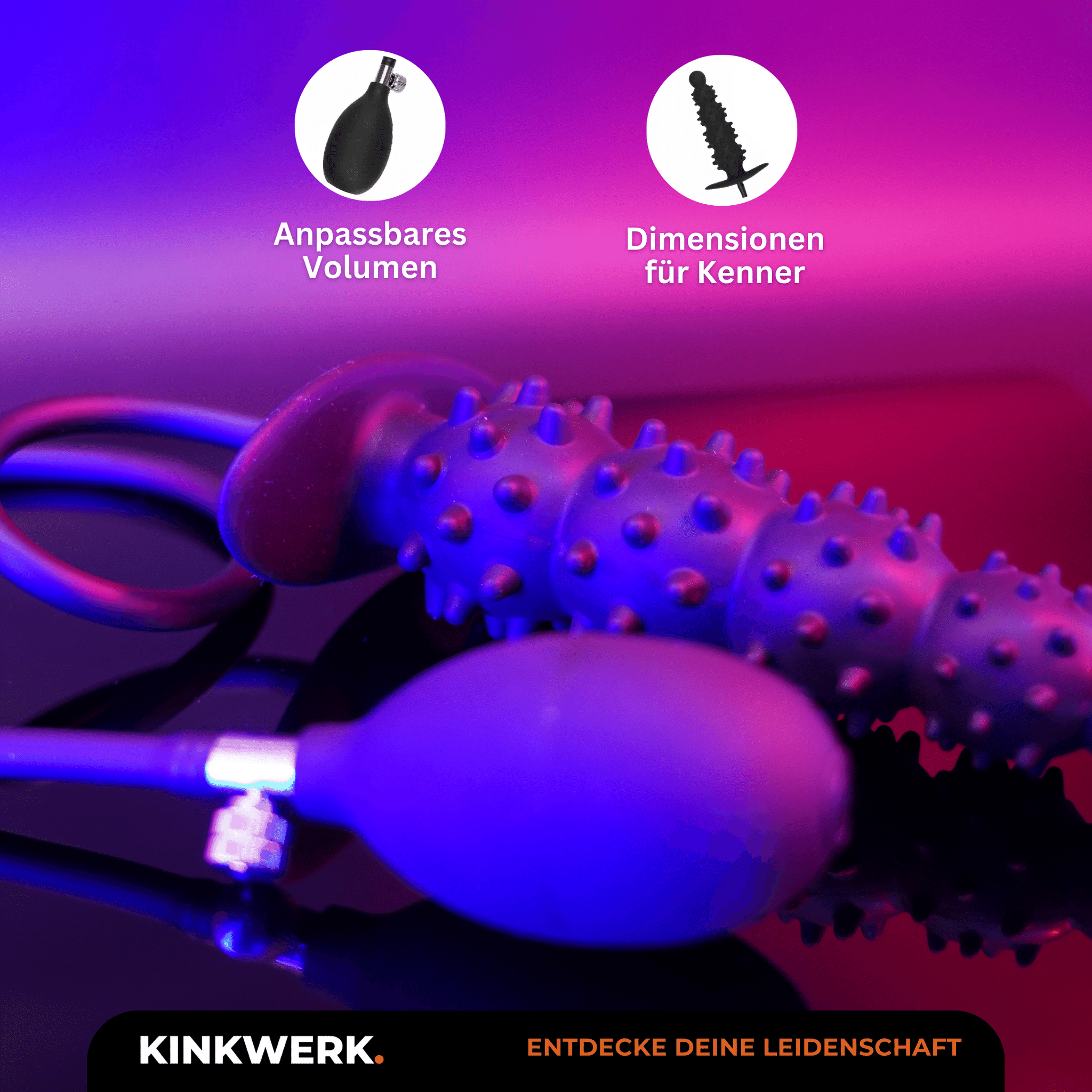 Aufblasbarer Analplug mit Noppen KINKWERK Aufblasbarer Analplug mit Noppen KINKWERK