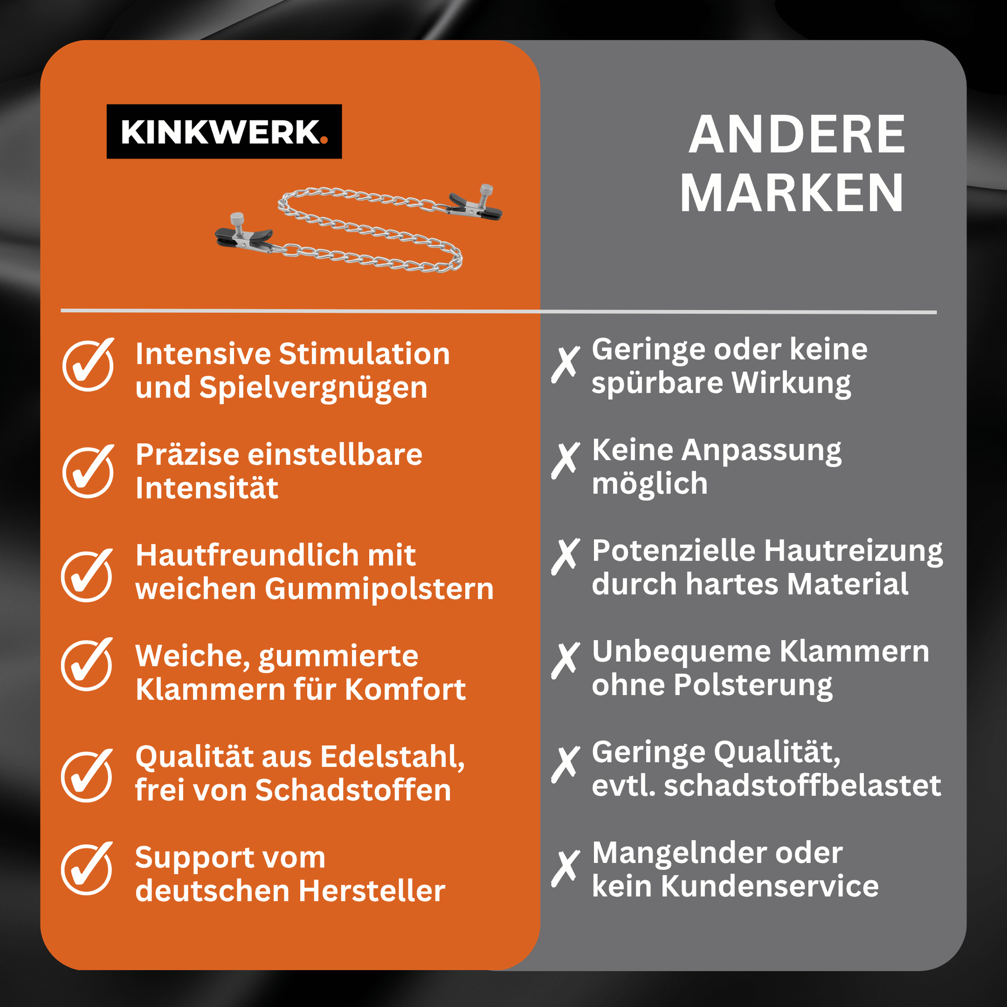 Nippelklemmen mit Kette