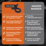 Doppeldildo L (Schwarz) / Realistische Struktur