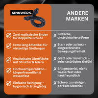 Doppeldildo L (Schwarz) / Realistische Struktur