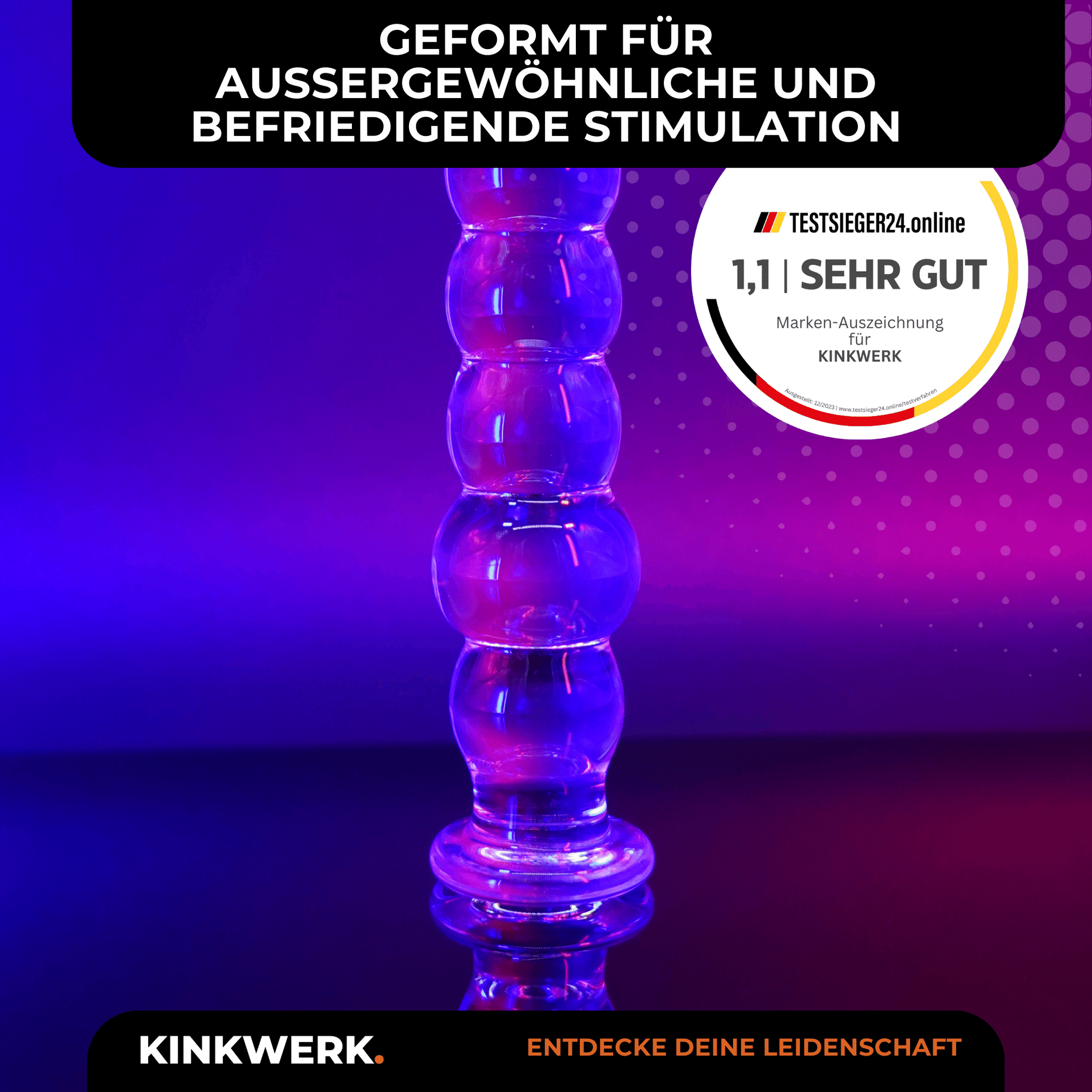 Glasdildo aus hochwertigem Glas (Erwrm- & Khlbar) KINKWERK Glasdildo aus hochwertigem Glas (Erwrm- & Khlbar) KINKWERK