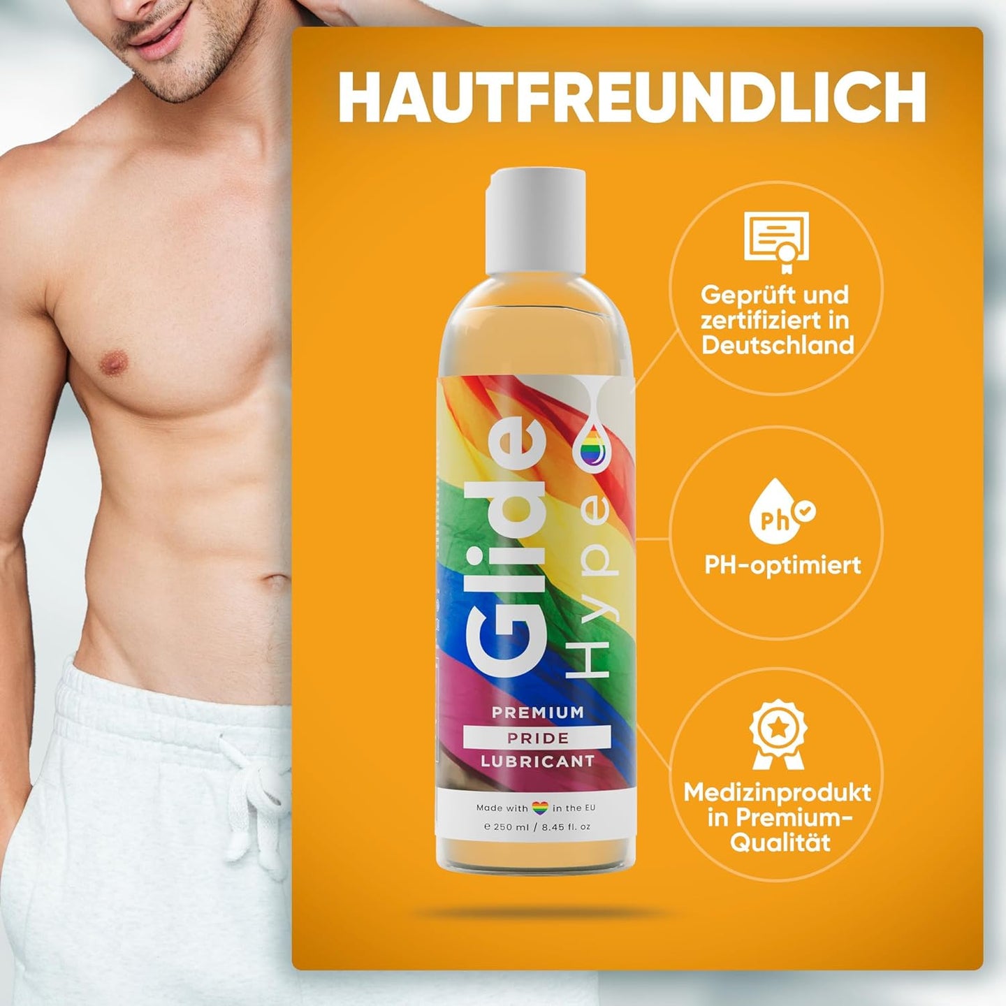 GlideHype Gleitgel ‚PRIDE' auf Wasserbasis