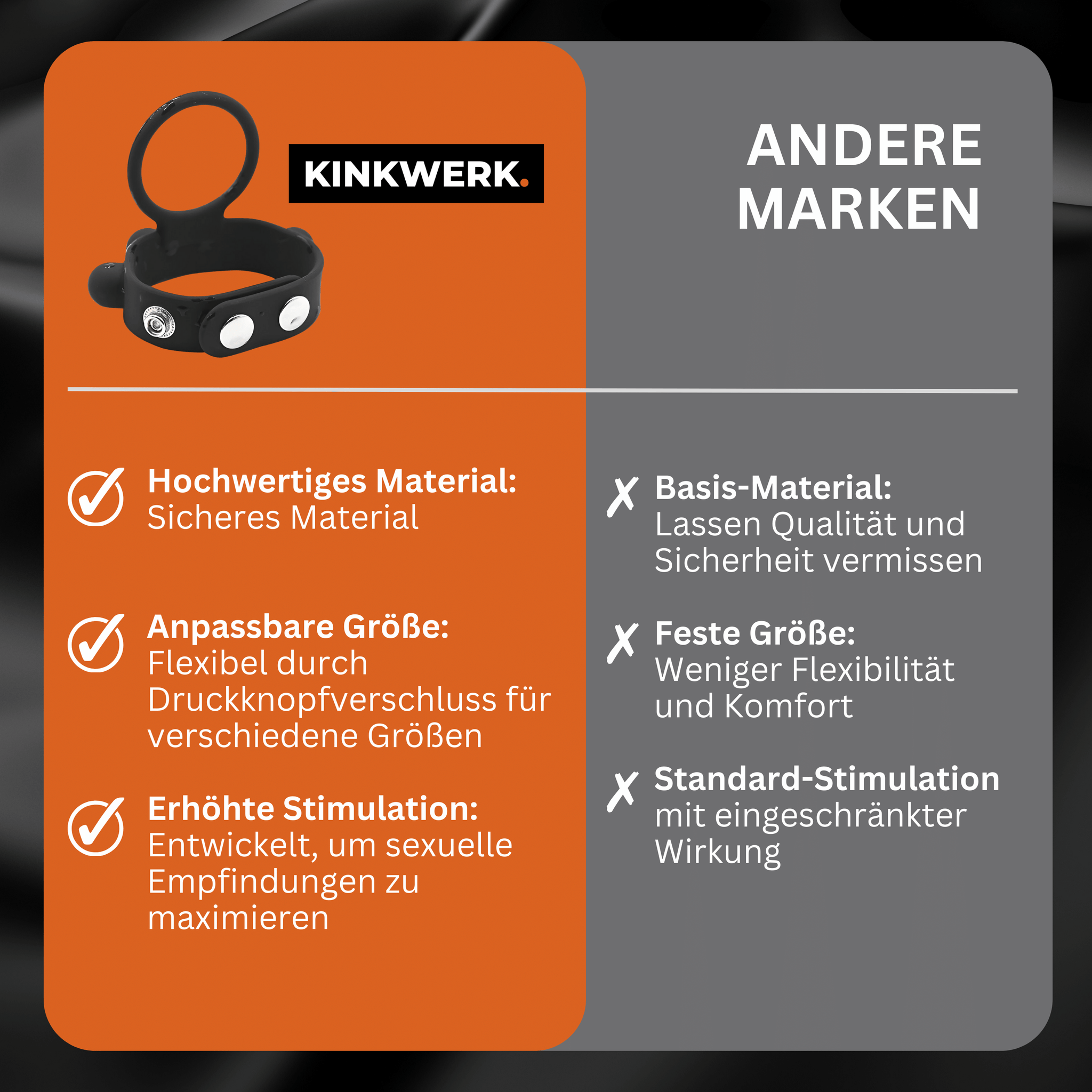 Verstellbarer Penisring aus Silikon KINKWERK Verstellbarer Penisring aus Silikon KINKWERK