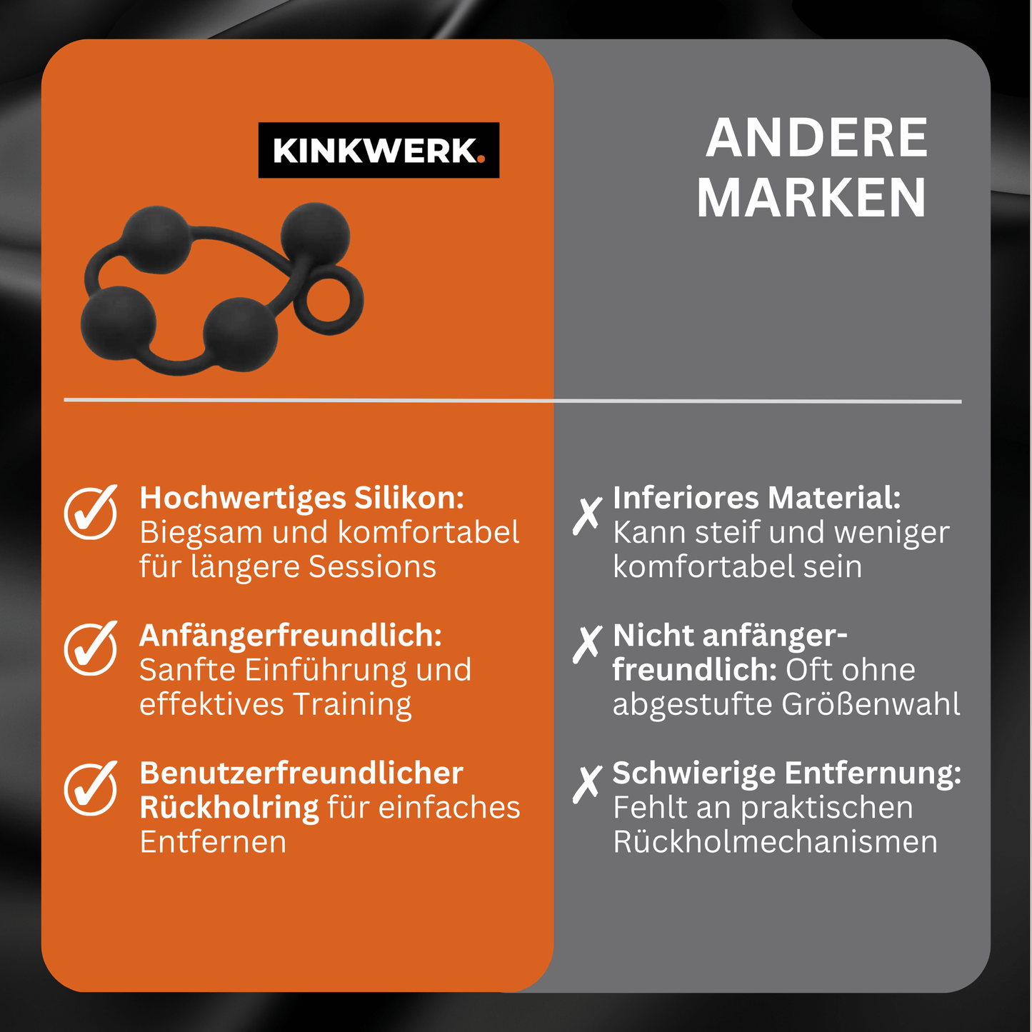 Analkugelkette / Analkette aus 4 Kugeln