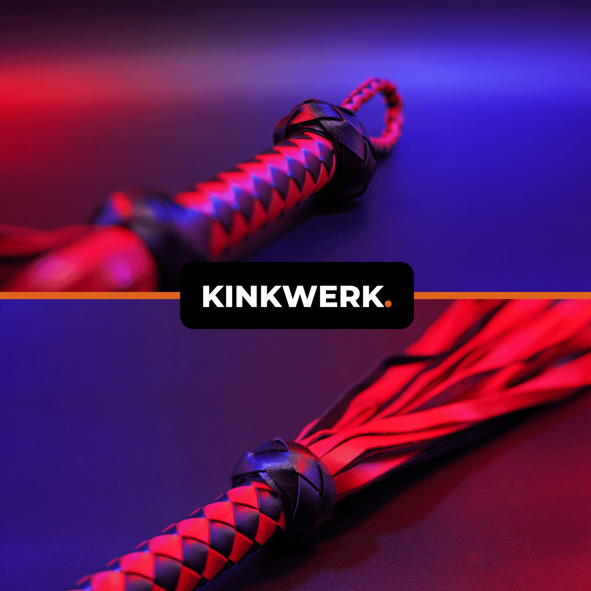 Flogger in Rot/Schwarz